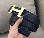 Buy Wholesale Fake HERMES Men Belt - Blue Leather & Brushed Gold buckle
